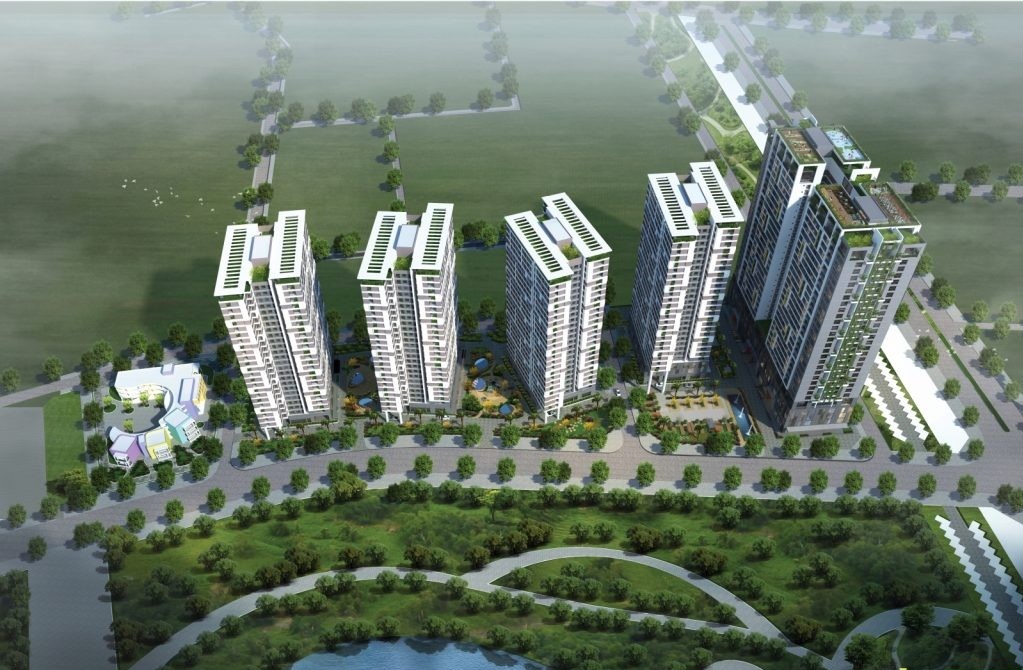 Phối cảnh tổng thể dự án chung cư bộ công an 43 Phạm Văn Đồng