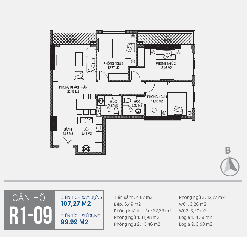Thiết kế căn hộ R1 - 09