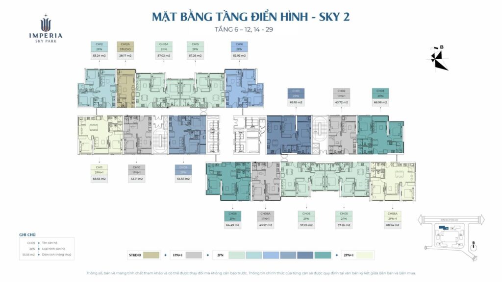 Mặt bằng tầng tòa Sky 2 - Imperia An Khánh